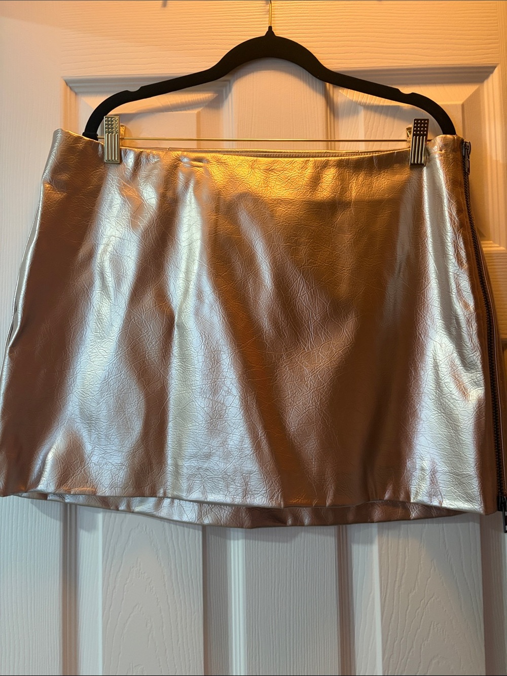 Future Collective Metallic Gold Mini Skirt